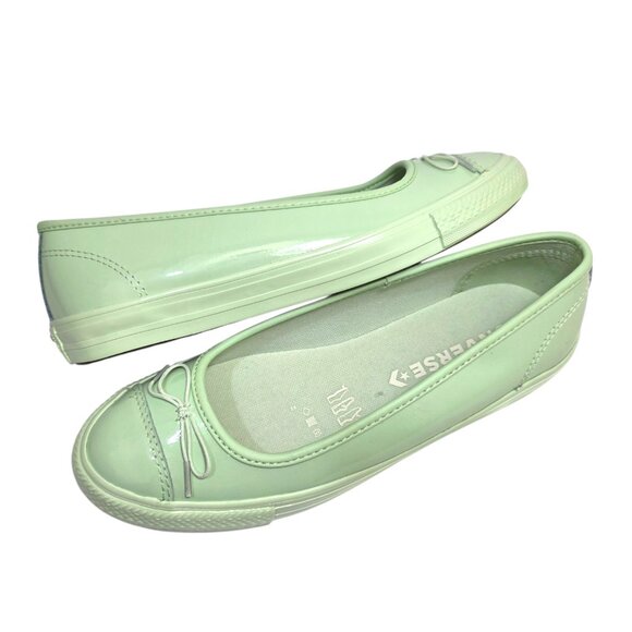 Chuck Taylor All Star Dainty Ballerina Shoes Patent Leather Women's Mint A14852C - Picture 10 of 13